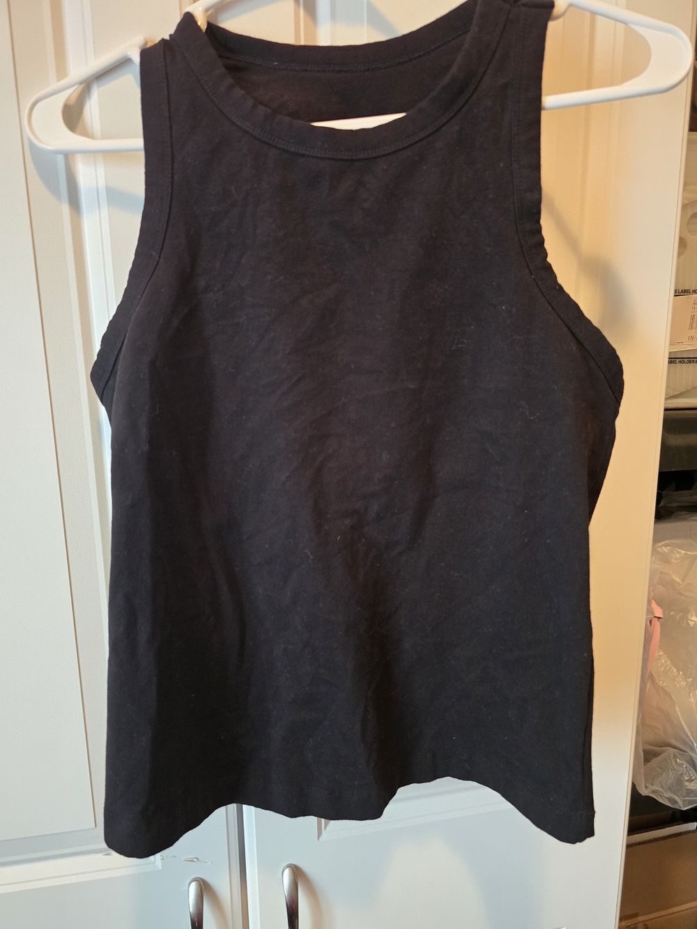 Black Sleeveless Tank Top With Built In Bra- Classic Women's Knit Top Rae Mode